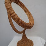 Rattan psyche mirror 22x43cm