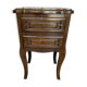 Antique Nightstand Louis XV Style Wood 2 Drawers Vintage #E294