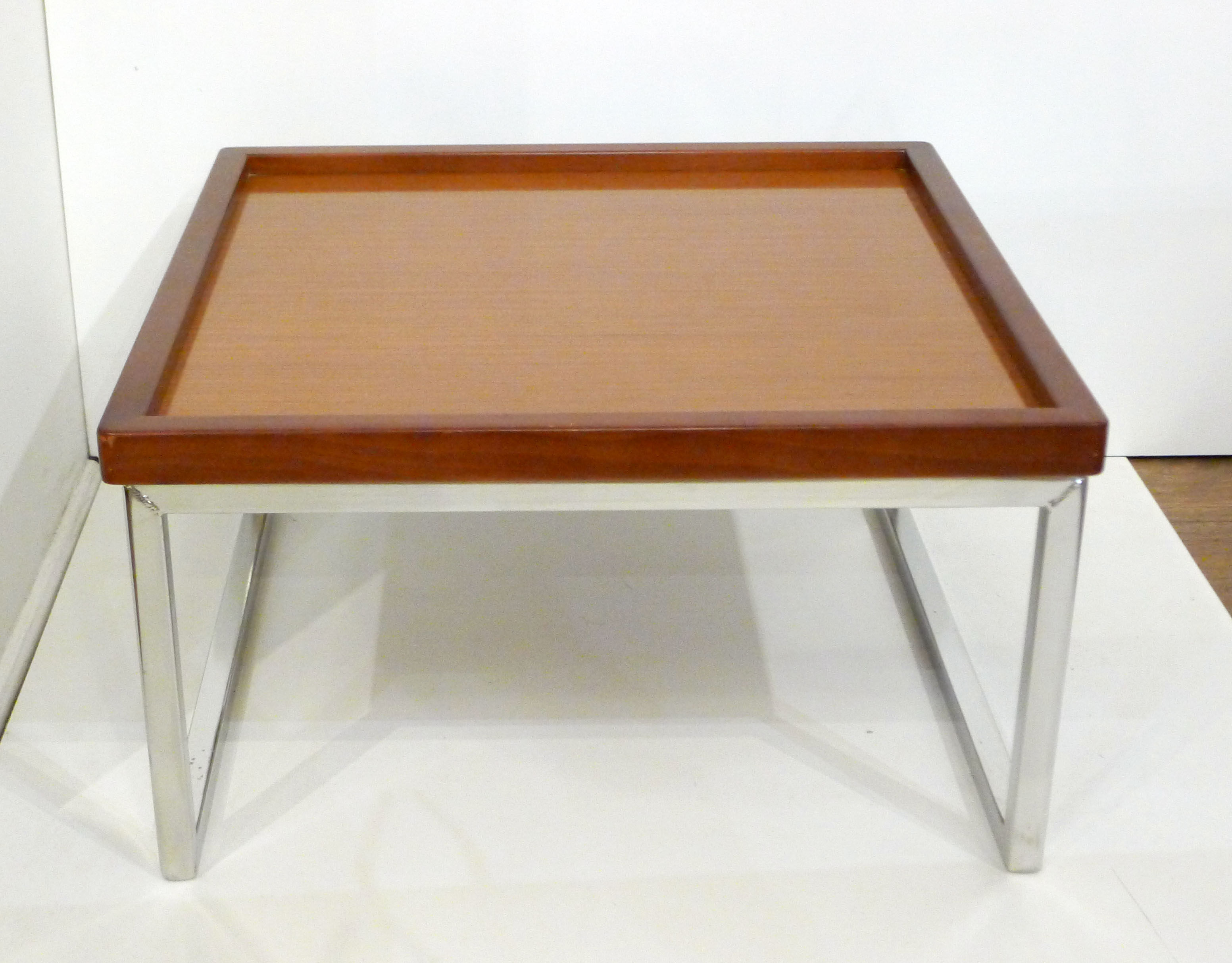 Table basse carrée bois & métal