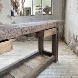 Solid oak console workbench 220cm