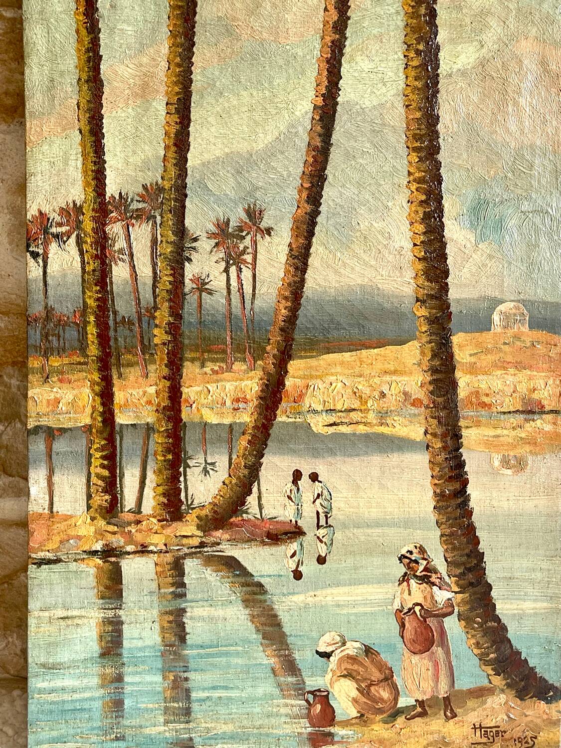 Pair of orientalist paintings signed Hager 1925