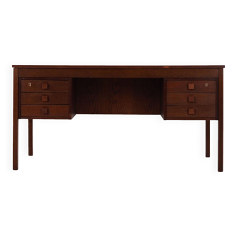 Oak desk, Danish design, 1970s, made by Domino Møbler