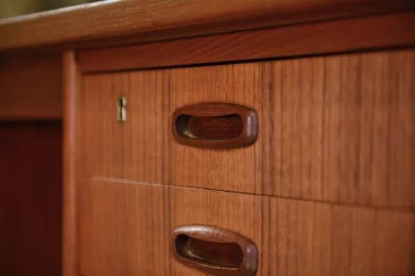Scandinavian teak desk produced by Samcom Denmark, 1960s