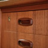 Scandinavian teak desk produced by Samcom Denmark, 1960s