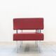 Business class 3-seater sofa in red leather and chrome iron legs, 1990s