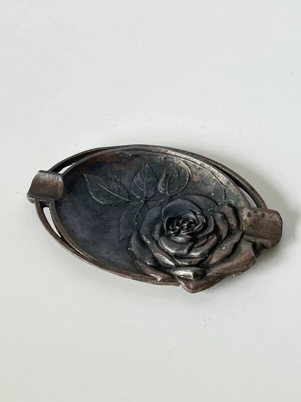 Vintage Lisieux metal ashtray / pocket emptier - 1930s art deco style