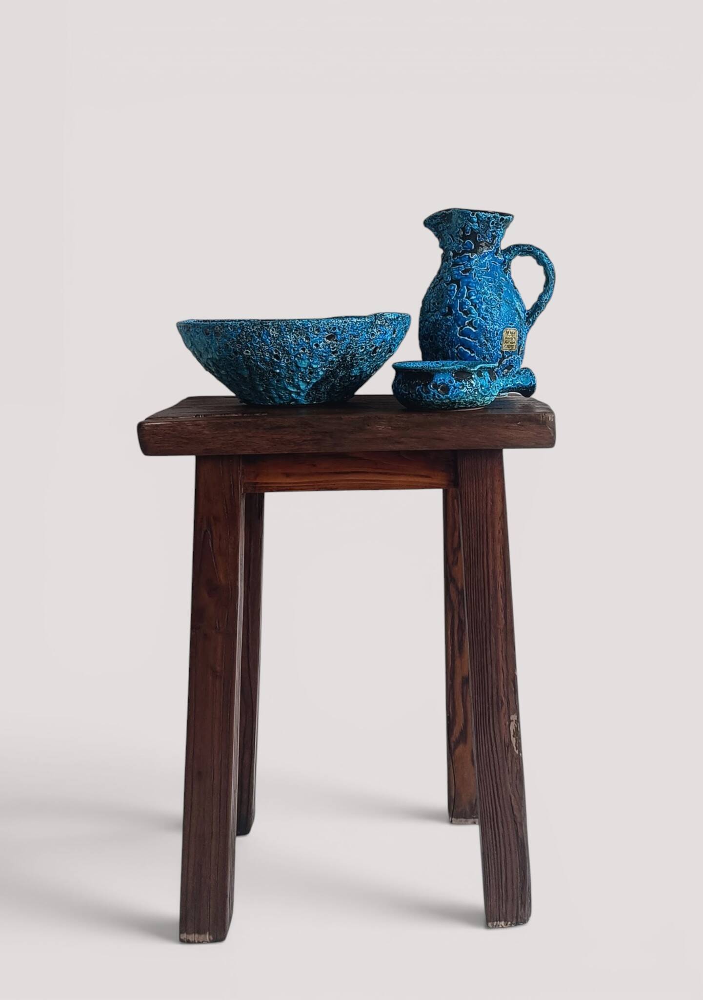 Turquoise ceramic fruit bowl by Charles Cart Vallauris, circa the 1960s.