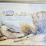 Oil on canvas signed K. Mattern 1954 lake landscape - 512024