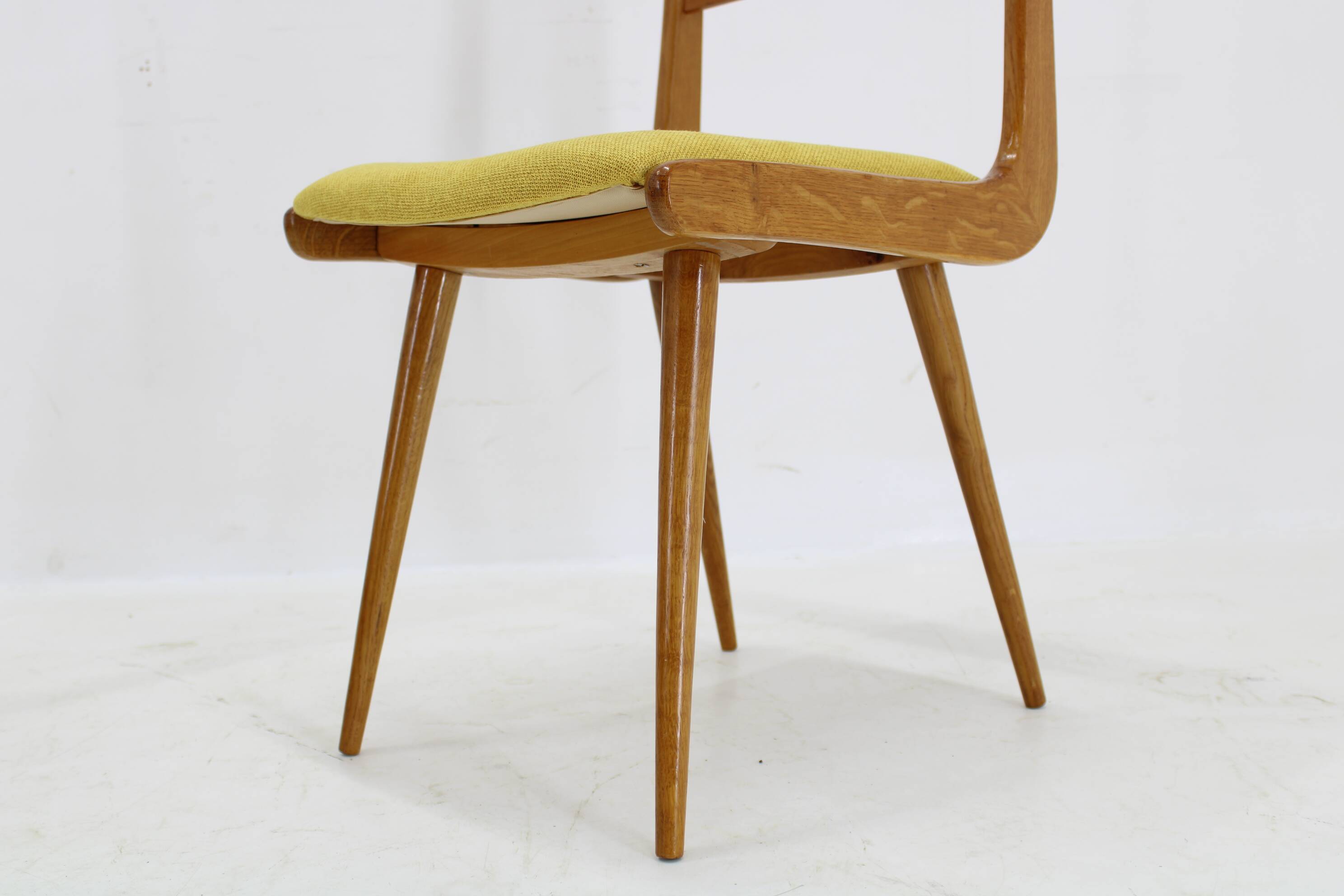 1960s Set of Four Restored Rare Dining Chairs, Czechoslovakia