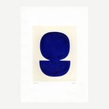 Painting duo on paper - zoé and neo - majorelle blue - signed Eawy