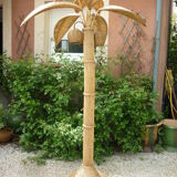Rattan palm floor lamp by Mario Lopez Torres, 1970