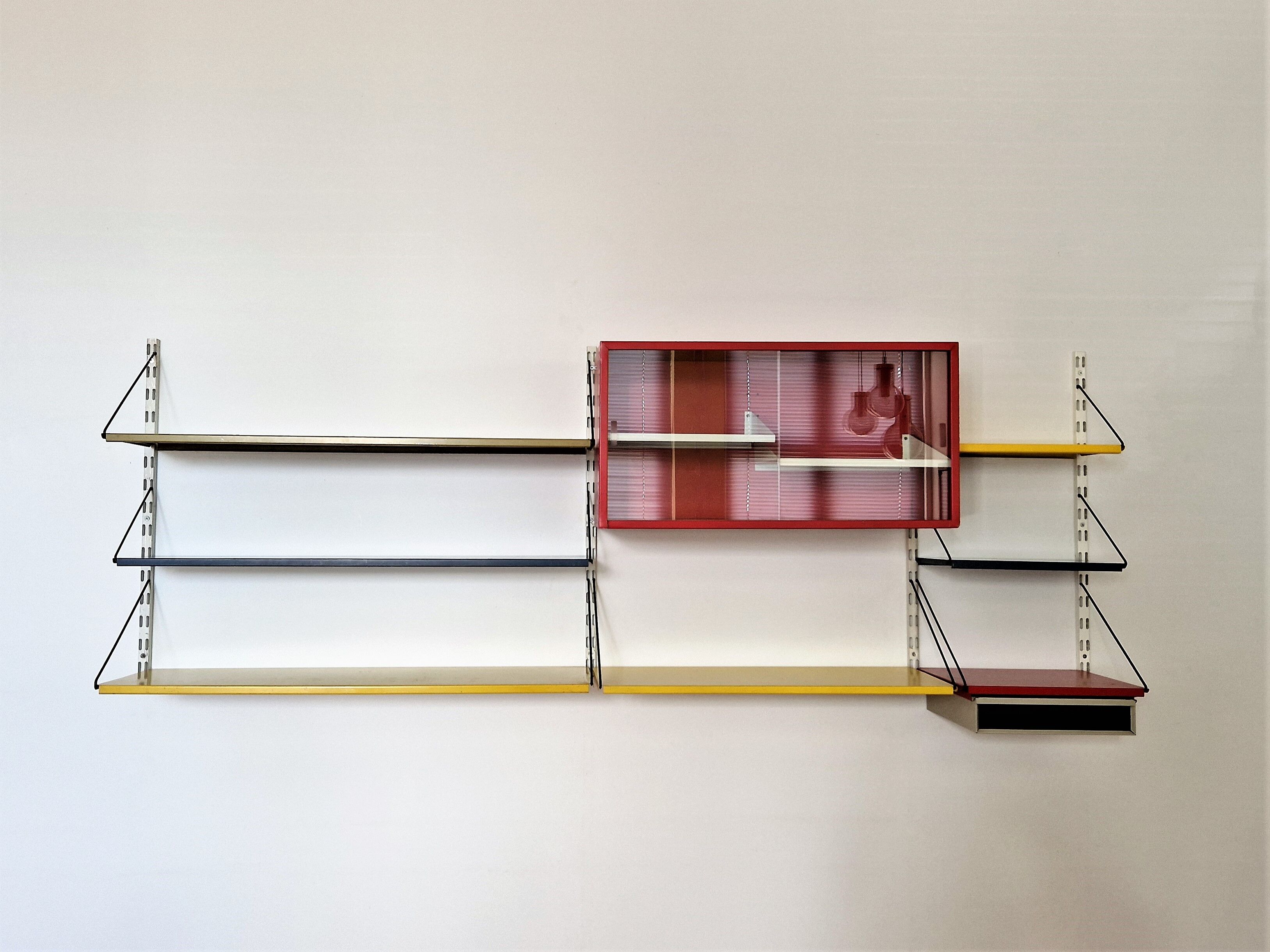Multicolored wall unit by Tjerk Rijenga for Pilastro, Netherlands, 1960s