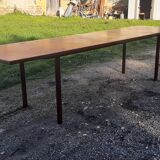 Industrial iron and wood table