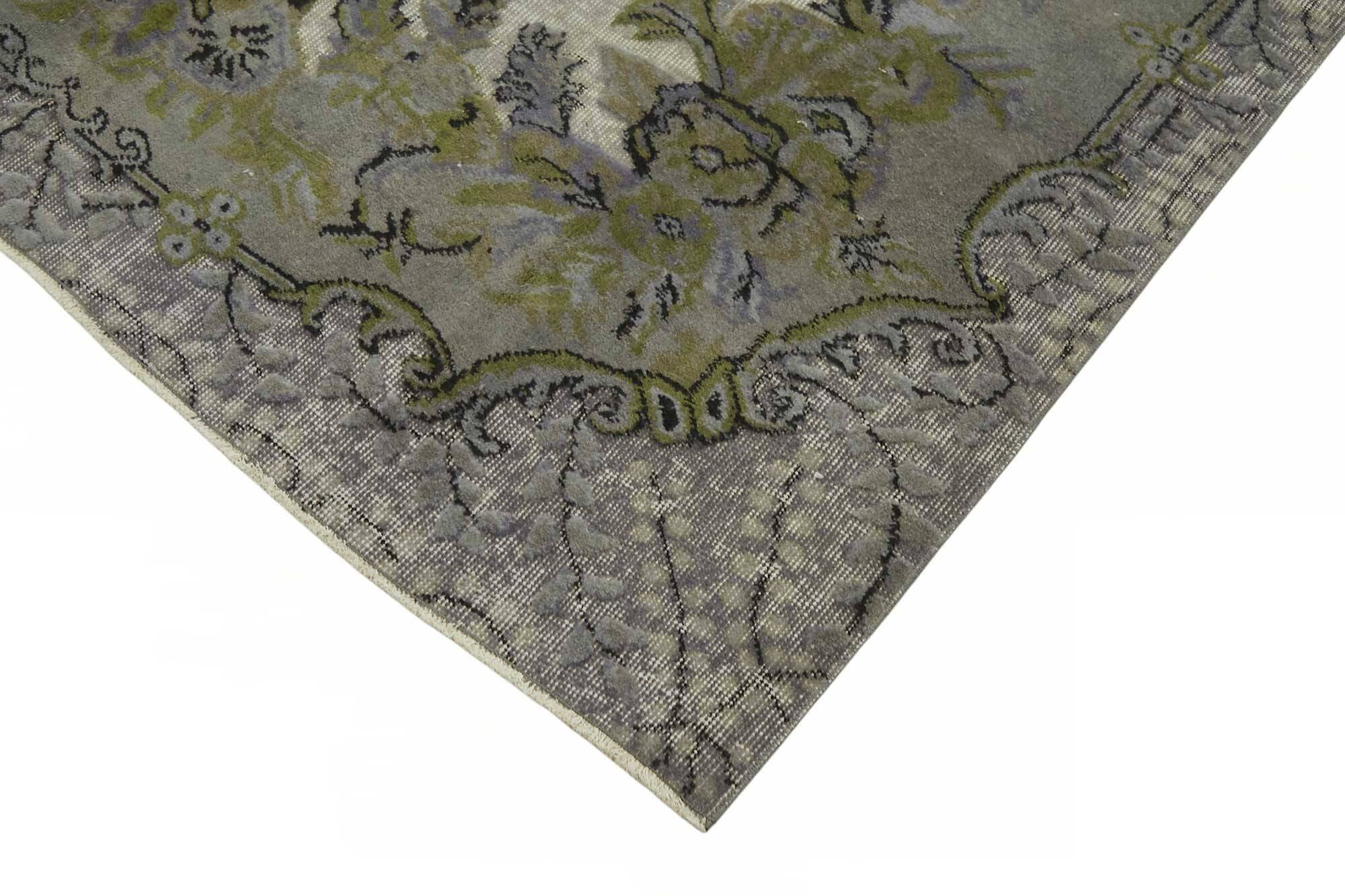 Overdyed Wool Vintage Handmade Carved Rug 170 cm x 290 cm