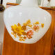 Lustre suspension vintage années 70 globe verre fleuri