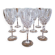 Chiseled wine glasses Cristal d'Arques Fontenay model (10 glasses)