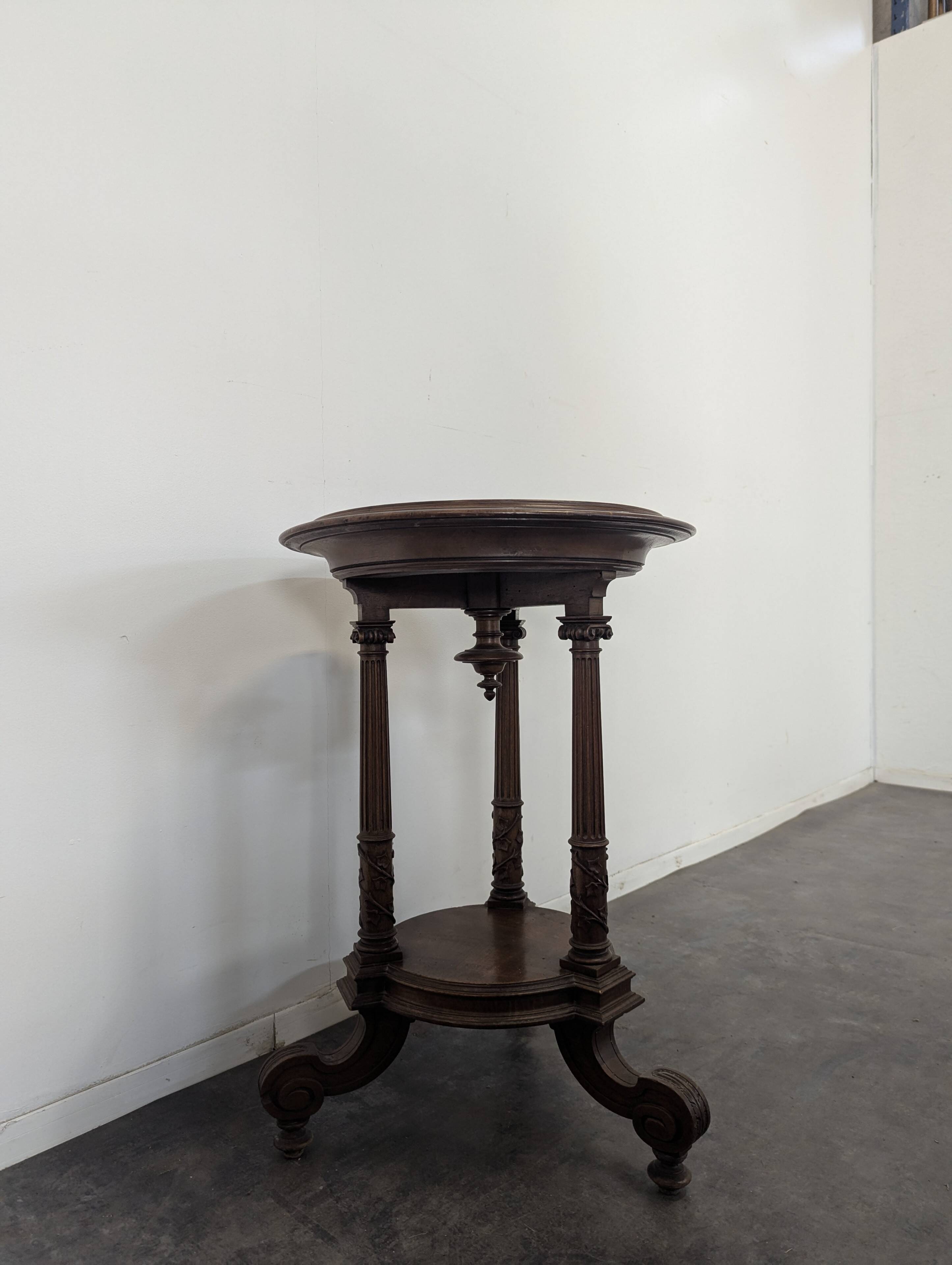 Walnut pot stand table