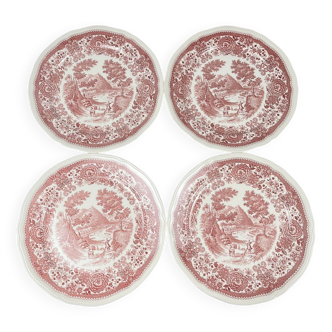 Set of 4 red flat plates "Burgenland", Villeroy & Boch