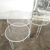 Set of 3 vintage round coffee table