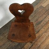 Old Alsatian children's chair in solid beech