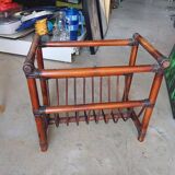 Vintage bamboo wicker magazine rack