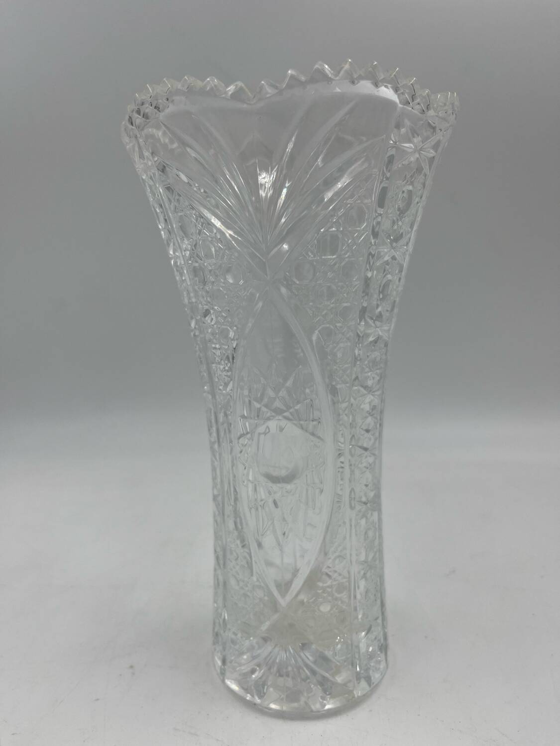 Large cut Bohemian crystal vase