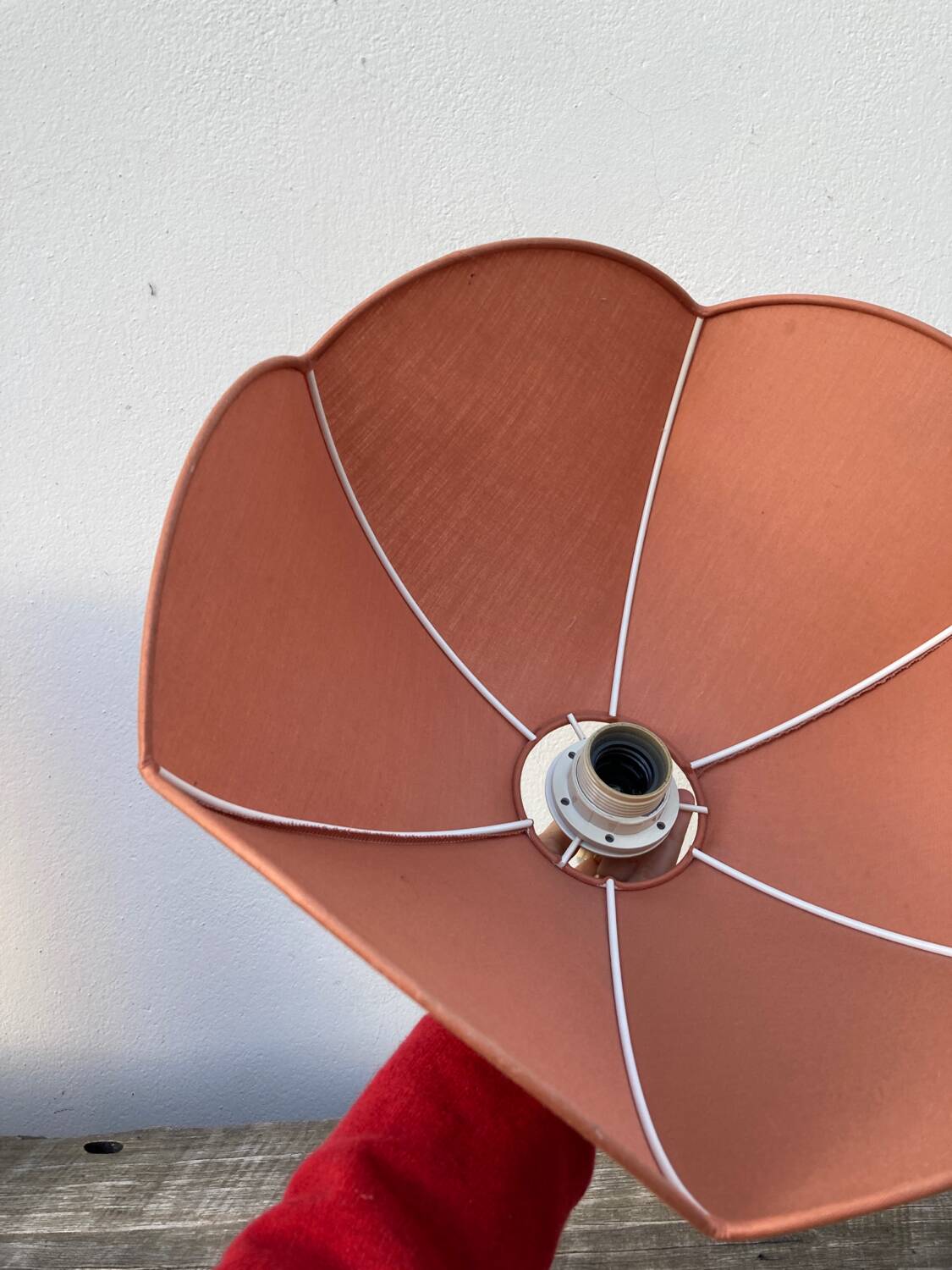 Vintage taupe fabric pendant light