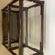 Rattan and smoked glass bookcase shelf