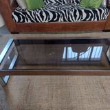 Table basse en verre et métal
