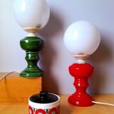Ceramic and opaline lamp 1970.