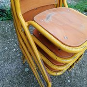 Lot de 4 chaises d'écolier vintage