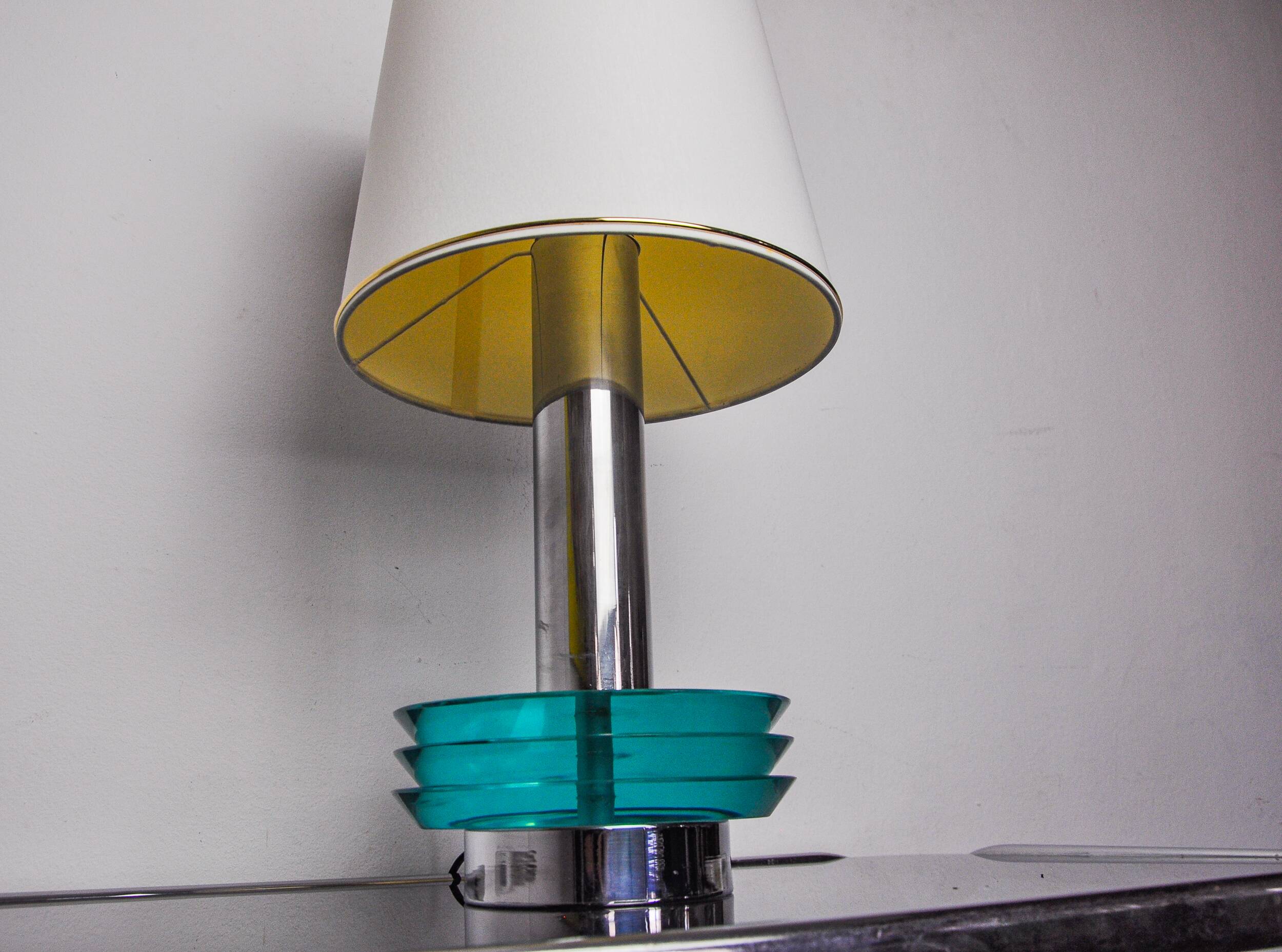 Lampe space-age par Zero Quattro, verre de murano bleu , Italie, 1970