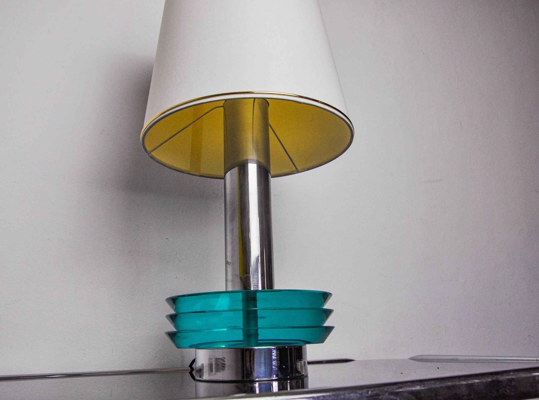 Space-age lamp by Zero Quattro, blue murano glass, Italy, 1970