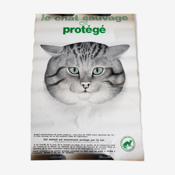 Vintage poster the wild cat is protected