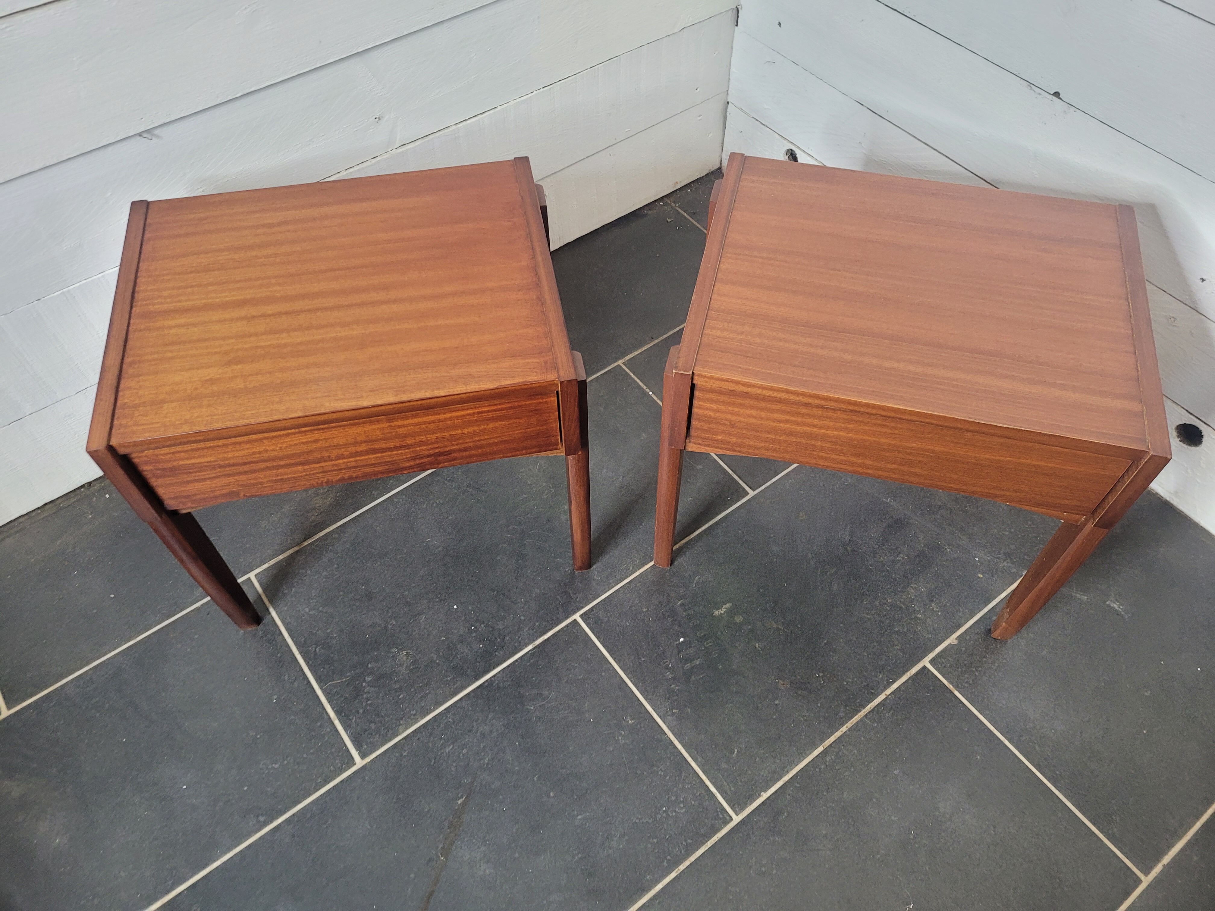 Pair of Scandinavian teak bedside tables from the 60s