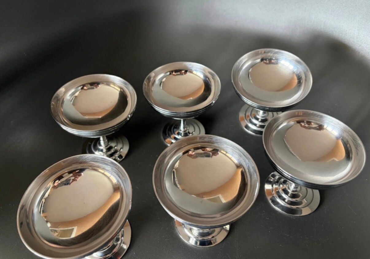 Vintage dessert bowls Inox - Set of 10