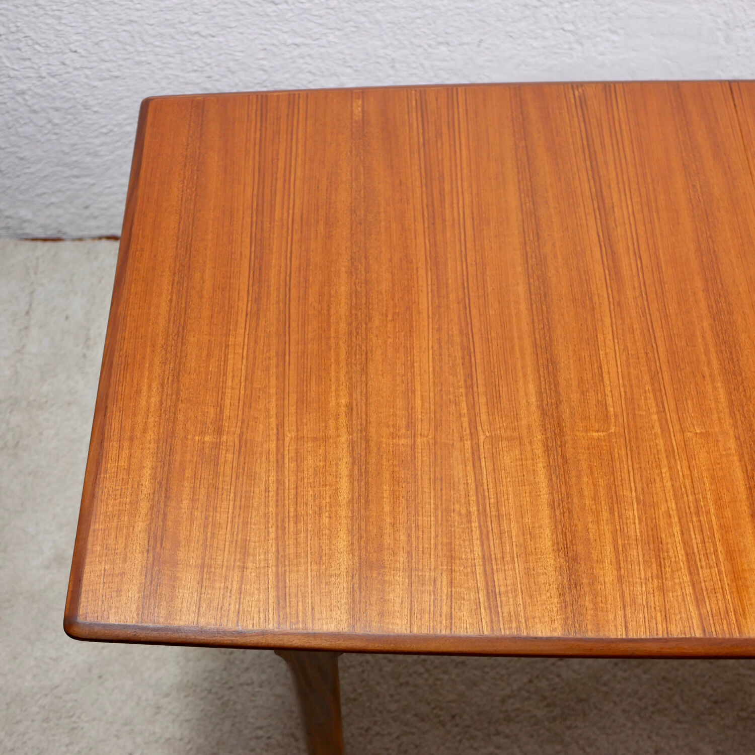 Scandinavian-style extendable teak table