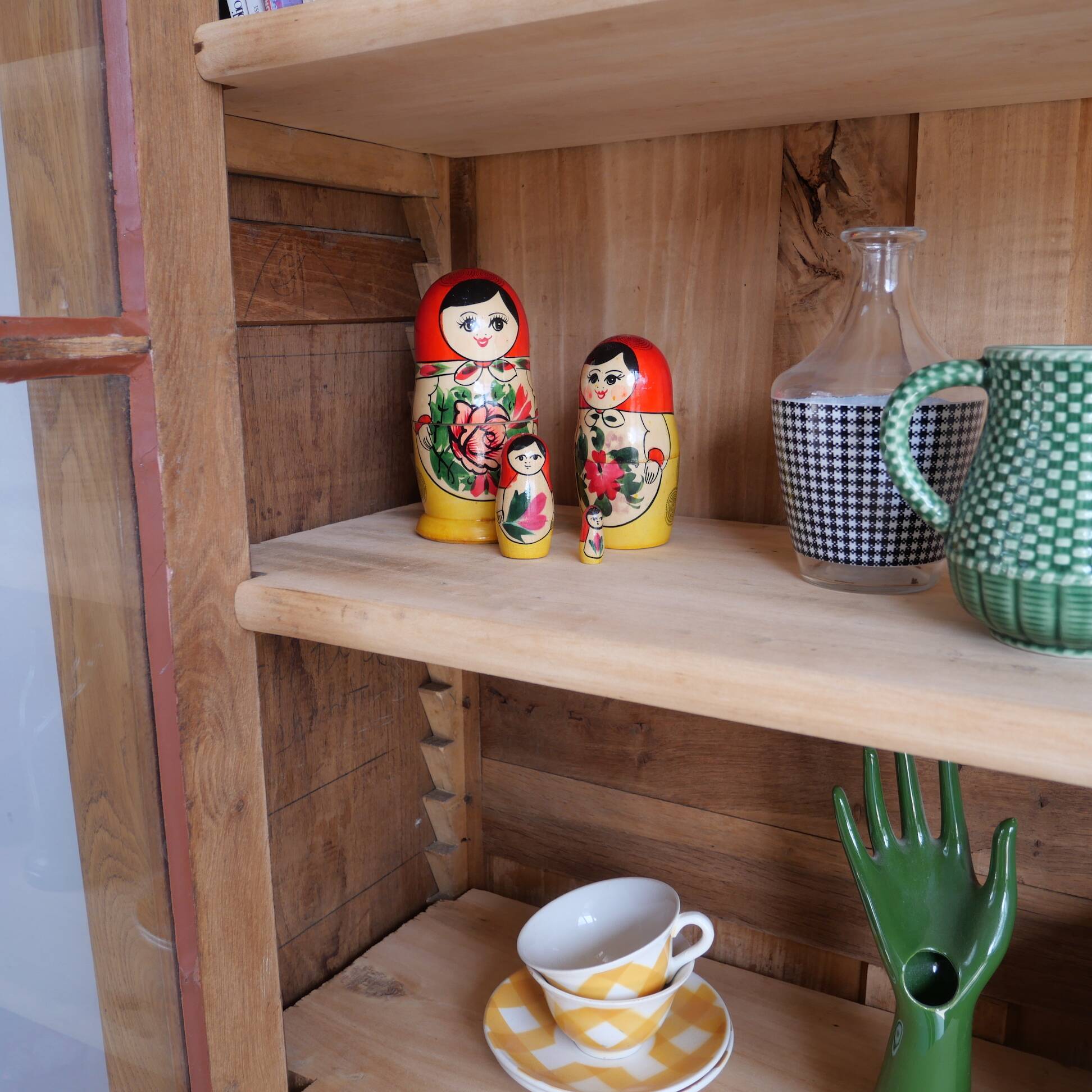 Oak display cabinet bookcase