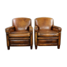 Set of two leather armchairs