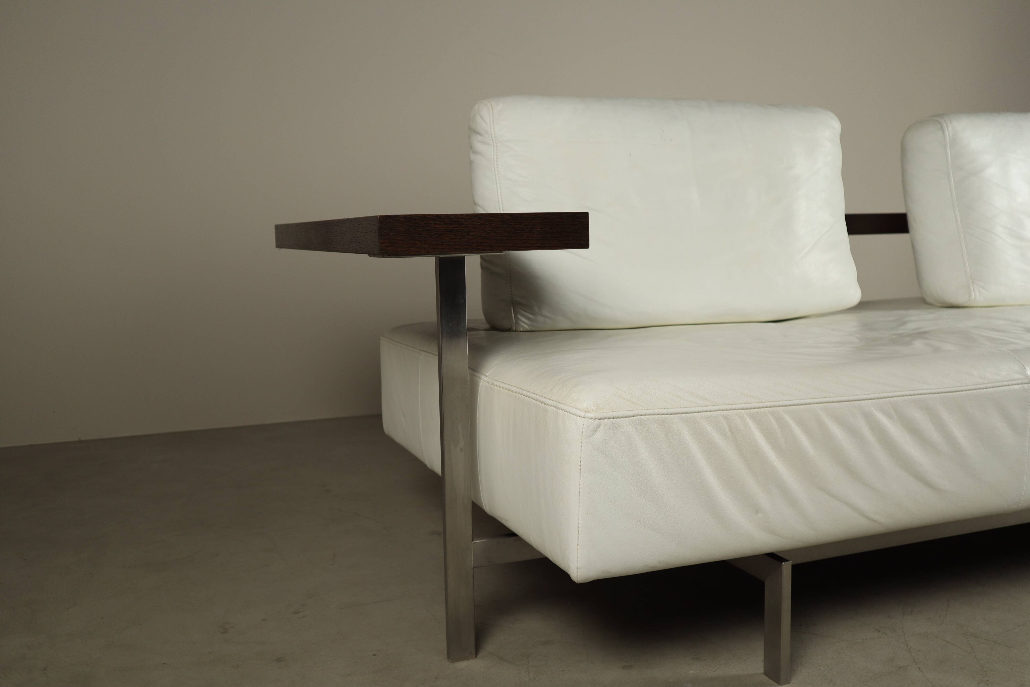 Rolf Benz Dono sofa by Christian Werner in white leather, 1990s