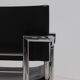 Lot de 2 chaises italiennes modernes en cuir et acier chromé des années 1980