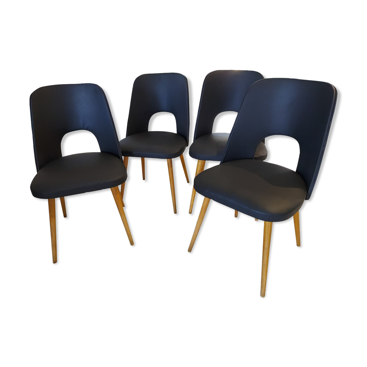 Suite of 4 Chairs by Designer Oswald Haerdlt for Your Year 1950