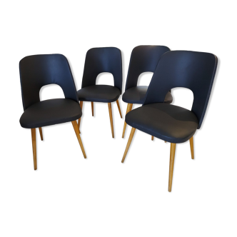 Suite de 4 chaises du designer Oswald Haerdlt pour Ton année 1950