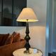 Large ceramic and brass lamp from around 1950.