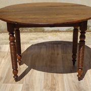 Ancienne table console en noyer, pieds en cuillère de miel