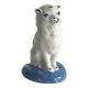 Small ancient glazed ceramic cat from the 19th century.