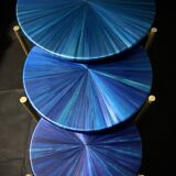 Straw marquetry nesting tables