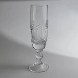 Transparent Crystal Champagne Glasses - Set of 12, Vintage Italian Glassware (1970s)