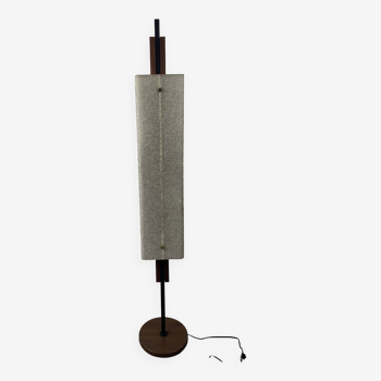 Floor lamp in granite resin and wood from the 60s