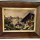 Alpine Table Carved and Painted Signed - Mid Century Chalet Ambiance
